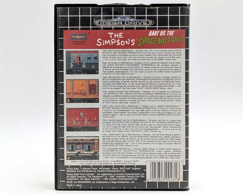 The Simpsons - Bart vs The Space Mutants - Komplet I Æske - Sega Mega Drive Spil (B Grade) (Genbrug)